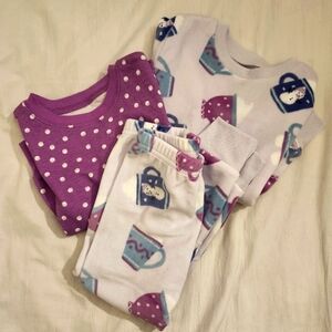 Kids 3 piece girls CARTER'S Pajama long sleeve Set size 2T New